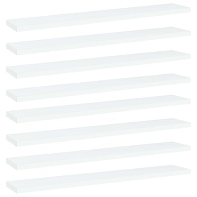 vidaXL Bookshelf Boards 8 pcs White 60x10x1.5 cm Engineered Wood