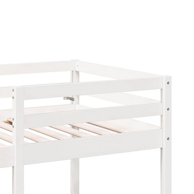 vidaXL Loft Bed Frame with Desk and Chairs White 75x190cm Solid Wood Pine