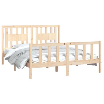 vidaXL Bed Frame without Mattress Solid Wood Pine 150x200 cm King Size