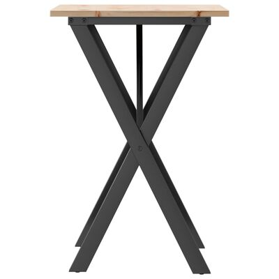 vidaXL Dining Table X-Frame 50x50x75 cm Solid Wood Pine and Cast Iron