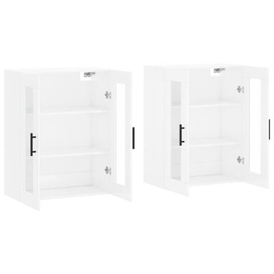 vidaXL Wall Mounted Cabinets 2 pcs High Gloss White Engineered Wood