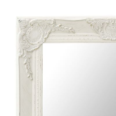 vidaXL Wall Mirror Baroque Style 60x40 cm White