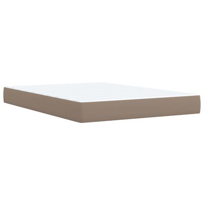 vidaXL Box Spring Bed with Mattress Cappuccino 140x200 cm Faux Leather