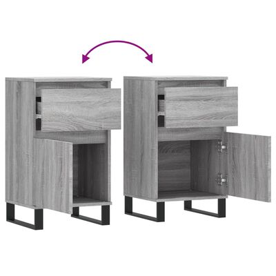 vidaXL Sideboards 2 pcs Grey Sonoma 40x35x70 cm Engineered Wood