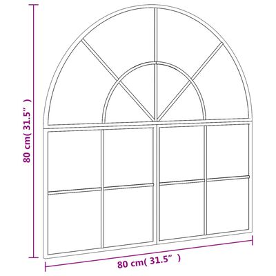 vidaXL Wall Mirror Black 80x80 cm Arch Iron