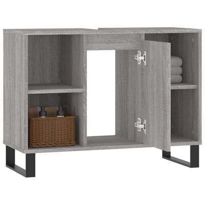 vidaXL Bathroom Cabinet Grey Sonoma 80x33x60 cm Engineered Wood