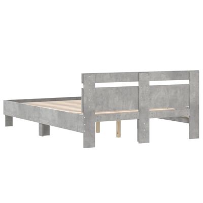 vidaXL Bed Frame without Mattress Concrete Grey 135x190 cm Double