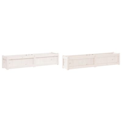 vidaXL Garden Planters 2 pcs White Solid Wood Pine