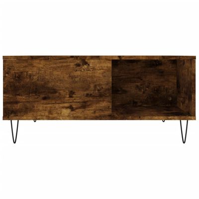 vidaXL Coffee Table Smoked Oak 80x80x36.5 cm Engineered Wood