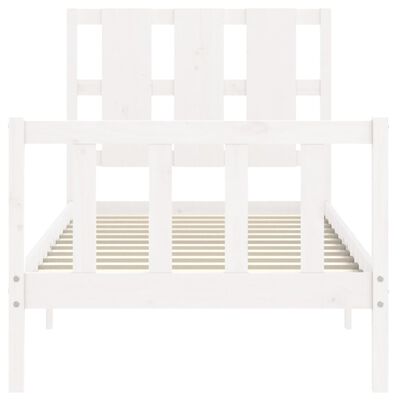 vidaXL Bed Frame without Mattress White 90x200 cm Solid Wood Pine