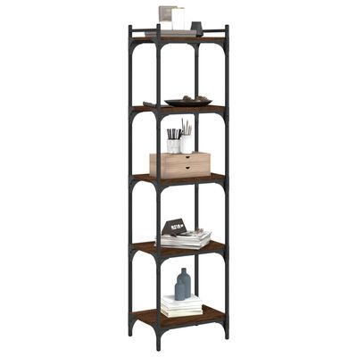 vidaXL Bookcase 5-Tier Brown Oak 40x30x154 cm Engineered Wood