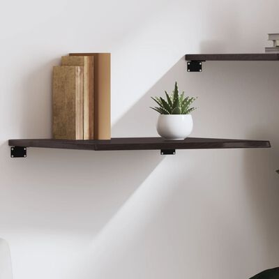 vidaXL Wall Shelf Dark Brown 60x50x2 cm Treated Solid Wood Oak