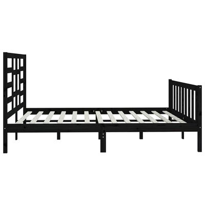 vidaXL Bed Frame without Mattress Black 200x200 cm Solid Wood Pine