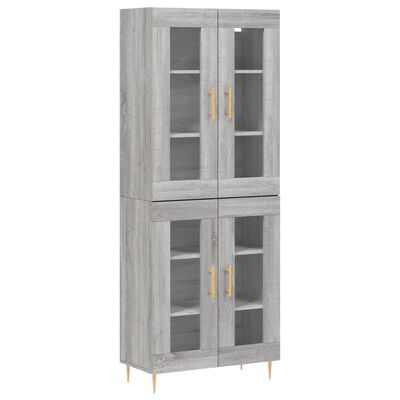 vidaXL Highboard Grey Sonoma 69.5x34x180 cm Engineered Wood