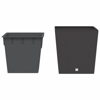 vidaXL Planter with Removable Inner Brown 37 / 64 L PP Rattan