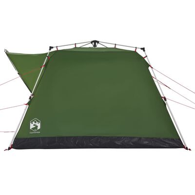 vidaXL Camping Tent Cabin 4-Person Green Quick Release