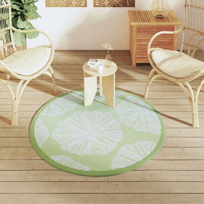 vidaXL Outdoor Carpet Green Ø120 cm PP