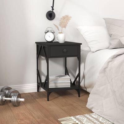 vidaXL Bedside Cabinets 2 pcs Black 40x42x60 cm Engineered Wood