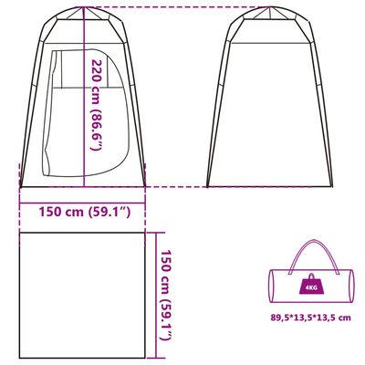 vidaXL Privacy Tent Green Quick Release Waterproof