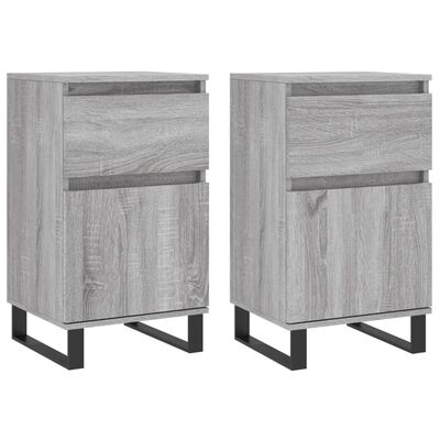 vidaXL Sideboards 2 pcs Grey Sonoma 40x35x70 cm Engineered Wood