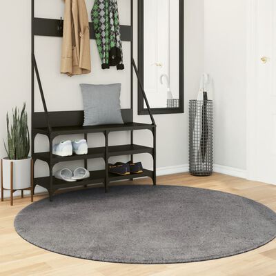 vidaXL Rug HUARTE Short Pile Soft and Washable Anthracite Ø 160 cm