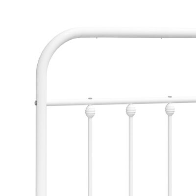 vidaXL Metal Bed Frame without Mattress with Footboard White 183x213 cm