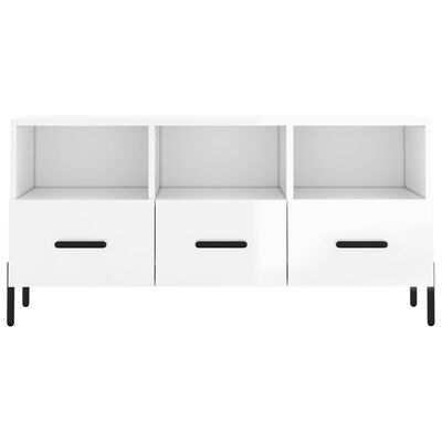 vidaXL TV Cabinet High Gloss White 102x36x50 cm Engineered Wood