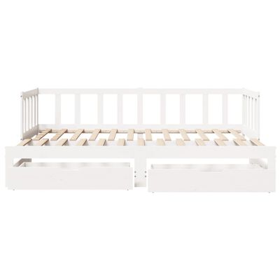 vidaXL Daybed with Trundle and Drawers without Mattress White 80x200 cm