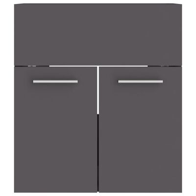 vidaXL Sink Cabinet with Built-in Basin Grey Engineered Wood