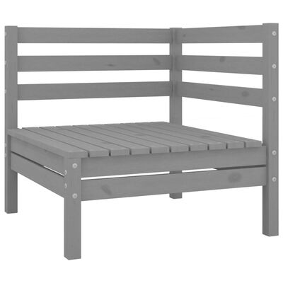 vidaXL 8 Piece Garden Lounge Set Grey Solid Wood Pine