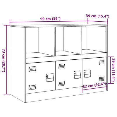 vidaXL Sideboard Black 99x39x73 cm Steel