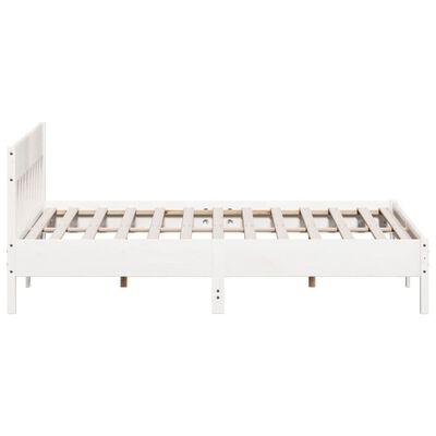 vidaXL Bed Frame without Mattress White 200x200 cm Solid Wood Pine