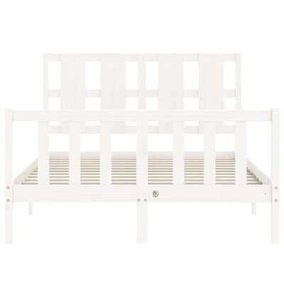 vidaXL Bed Frame without Mattress White 140x190 cm Solid Wood Pine