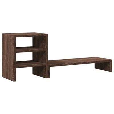 vidaXL Monitor Stand with Desk Organiser Brown Oak Engineered Wood