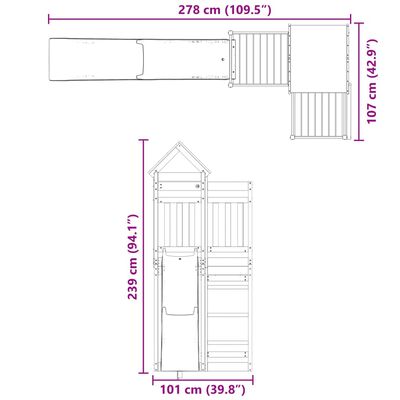 vidaXL Outdoor Playset Solid Wood Pine