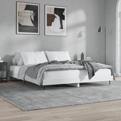 vidaXL Bed Frame White 200x200 cm Engineered Wood