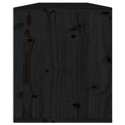 vidaXL Wall Cabinets 2 pcs Black 60x30x35 cm Solid Pinewood
