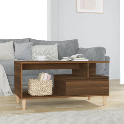 vidaXL Coffee Table Brown Oak 90x49x45 cm Engineered Wood