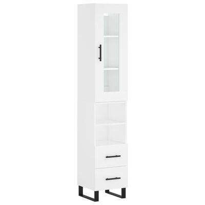 vidaXL Highboard White 34.5x34x180 cm Engineered Wood