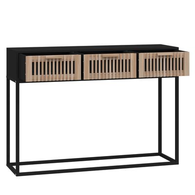 vidaXL Console Table Black 105x30x75 cm Engineered Wood and Iron