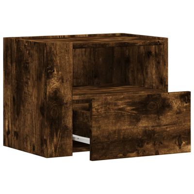 vidaXL Wall-mounted Bedside Cabinet Smoked Oak 45x30x35 cm