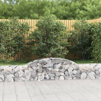 vidaXL Arched Gabion Baskets 13 pcs 300x30x40/60 cm Galvanised Iron