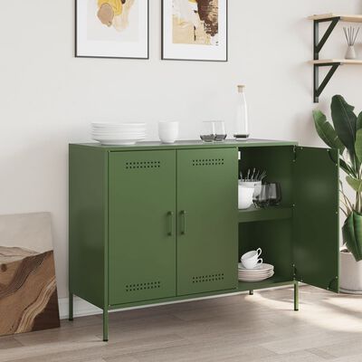 vidaXL Sideboard Olive Green 100.5x39x79 cm Steel