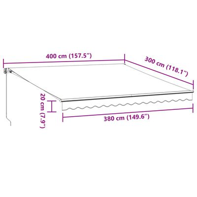 vidaXL Automatic Retractable Awning Burgundy 400x300 cm