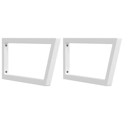 vidaXL Shelf Brackets for Washbasin 2 pcs White Trapezium Steel