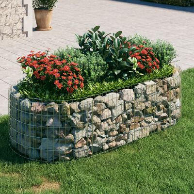 vidaXL Gabion Raised Bed Galvanised Iron 200x100x50 cm