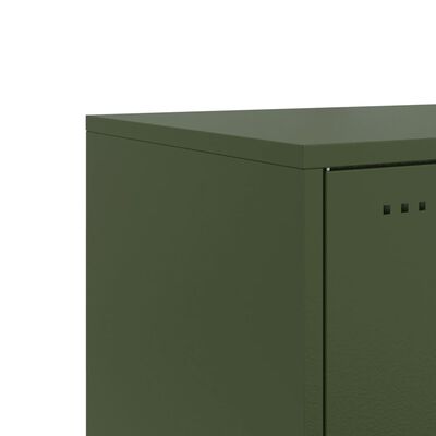 vidaXL Bedside Cabinet Olive Green 36x39x78 cm Steel