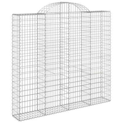 vidaXL Arched Gabion Baskets 5 pcs 200x50x180/200 cm Galvanised Iron