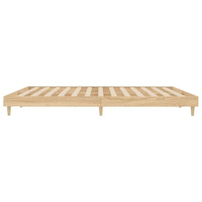 vidaXL Bed Frame without Mattress Sonoma Oak 200x200 cm Engineered Wood