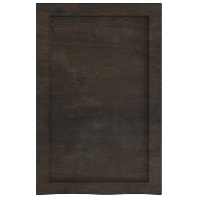 vidaXL Bathroom Countertop Dark Brown 40x60x(2-4) cm Treated Solid Wood